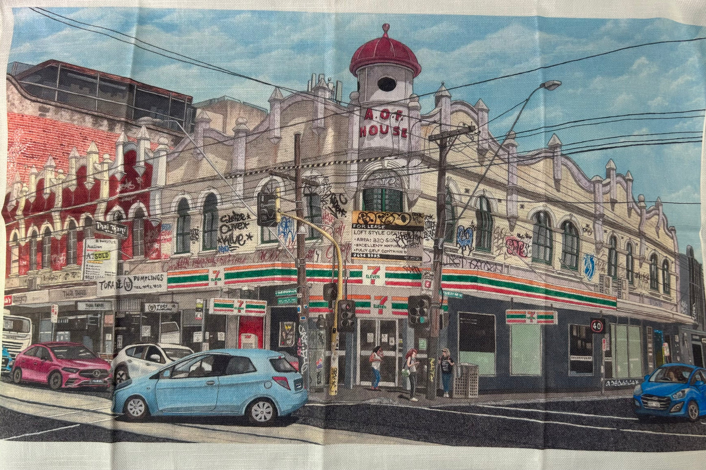 “AOF House” Tea towel