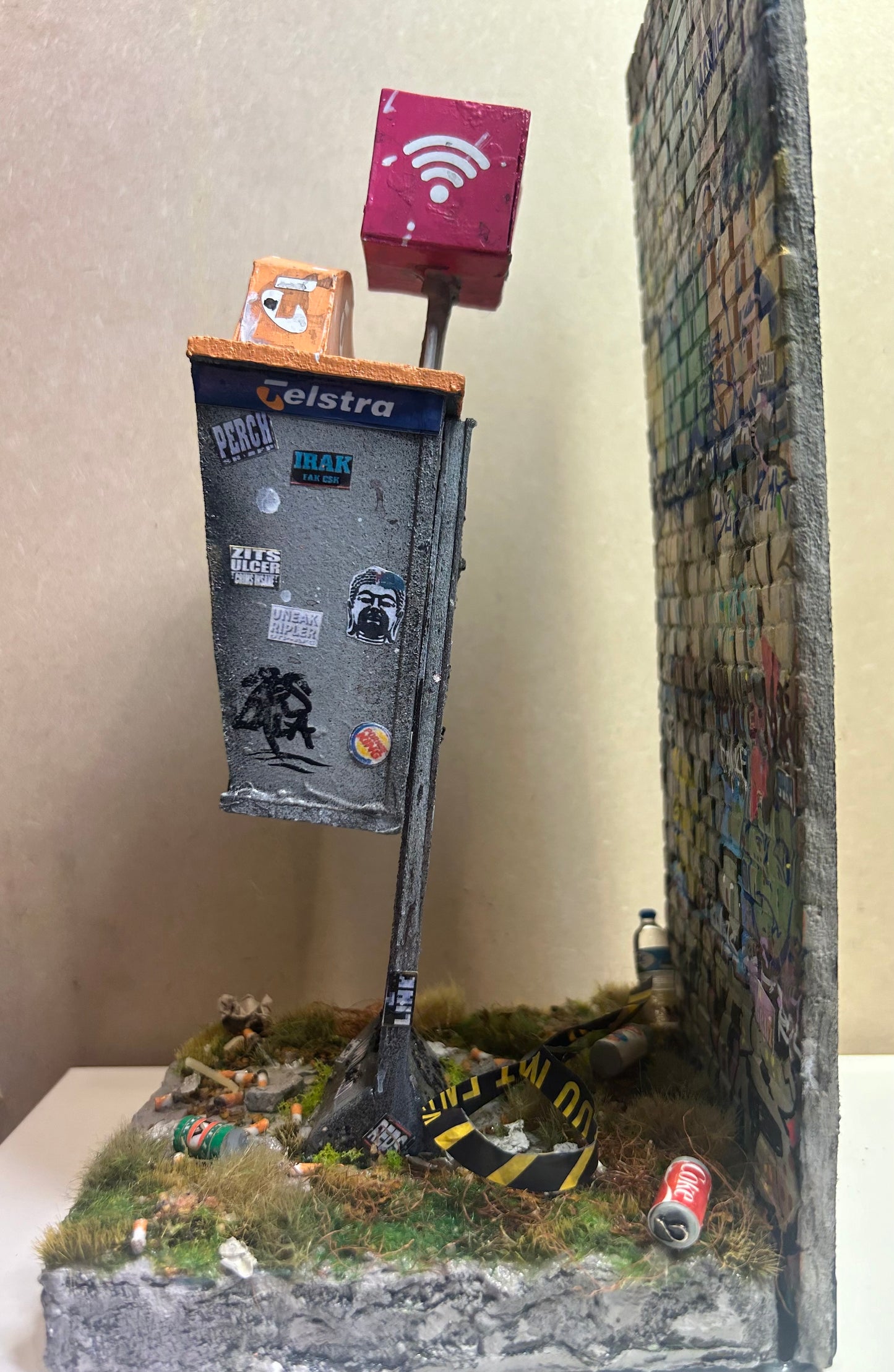 Handcrafted Telstra Payphone Diorama