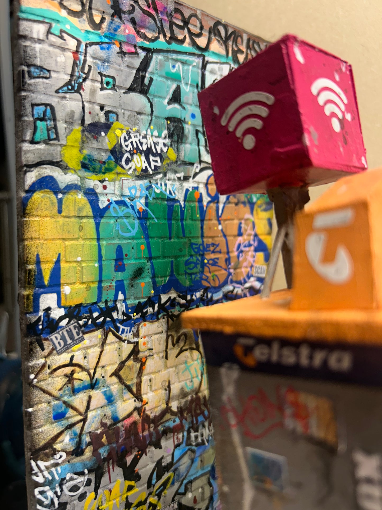 Handcrafted Telstra Payphone Diorama