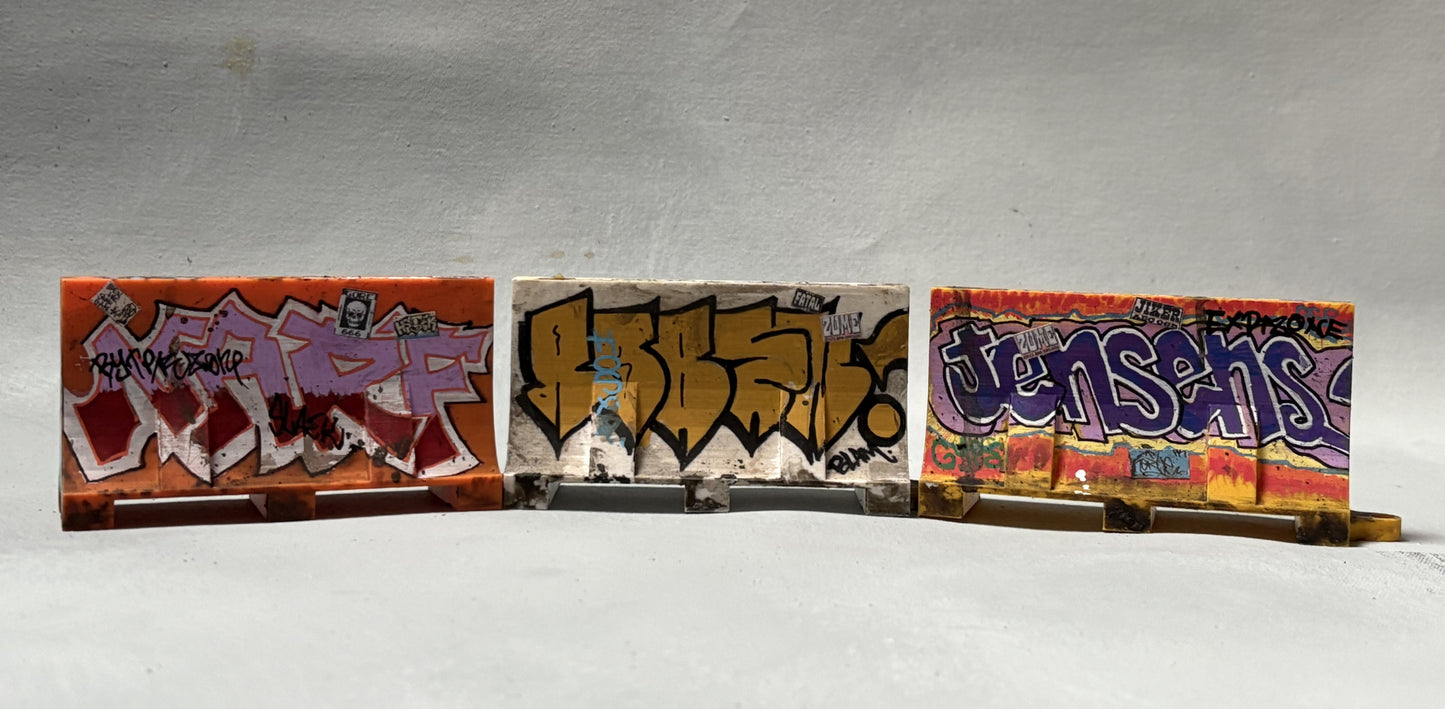 Miniature Graffiti Traffic Barriers- Hand decorated