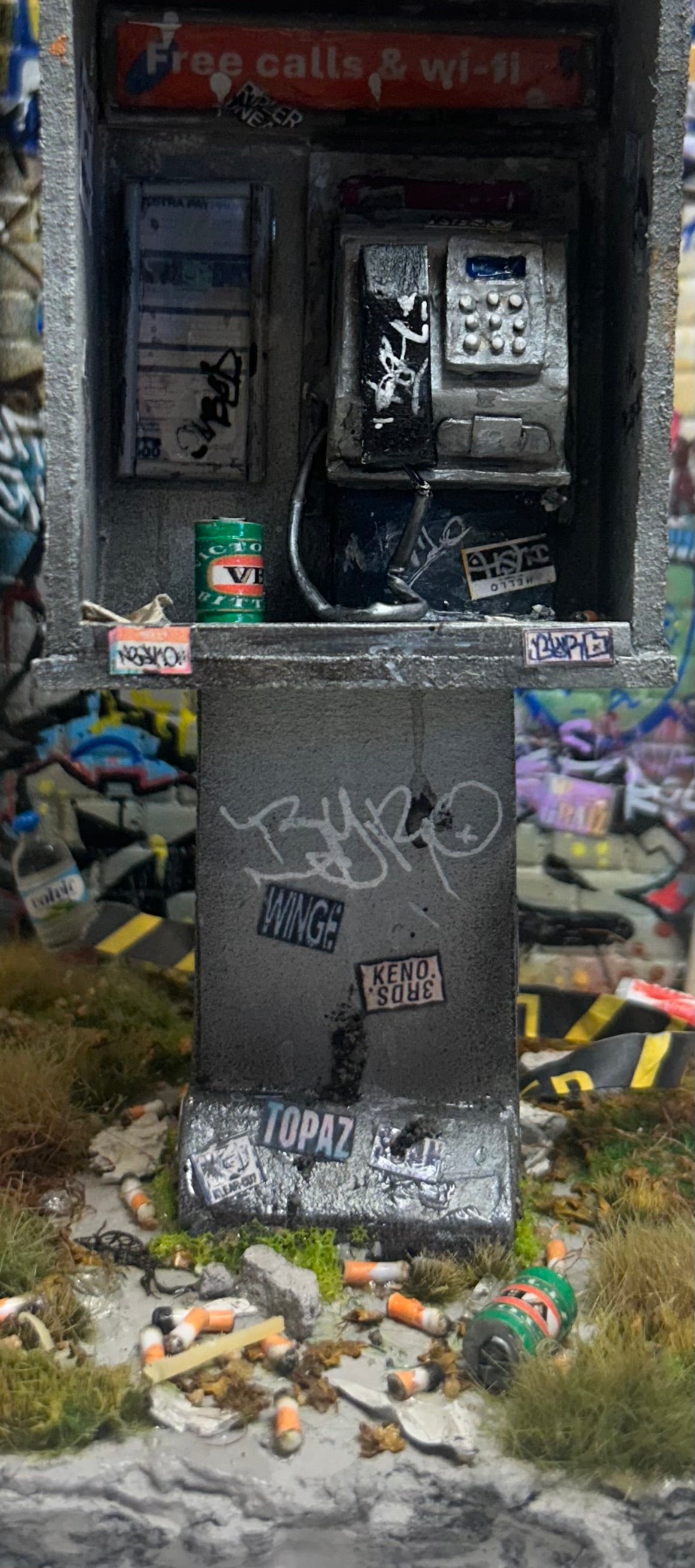 Handcrafted Telstra Payphone Diorama