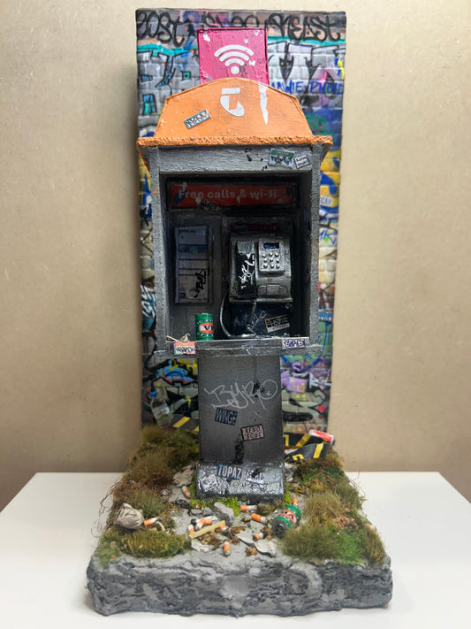 Handcrafted Telstra Payphone Diorama