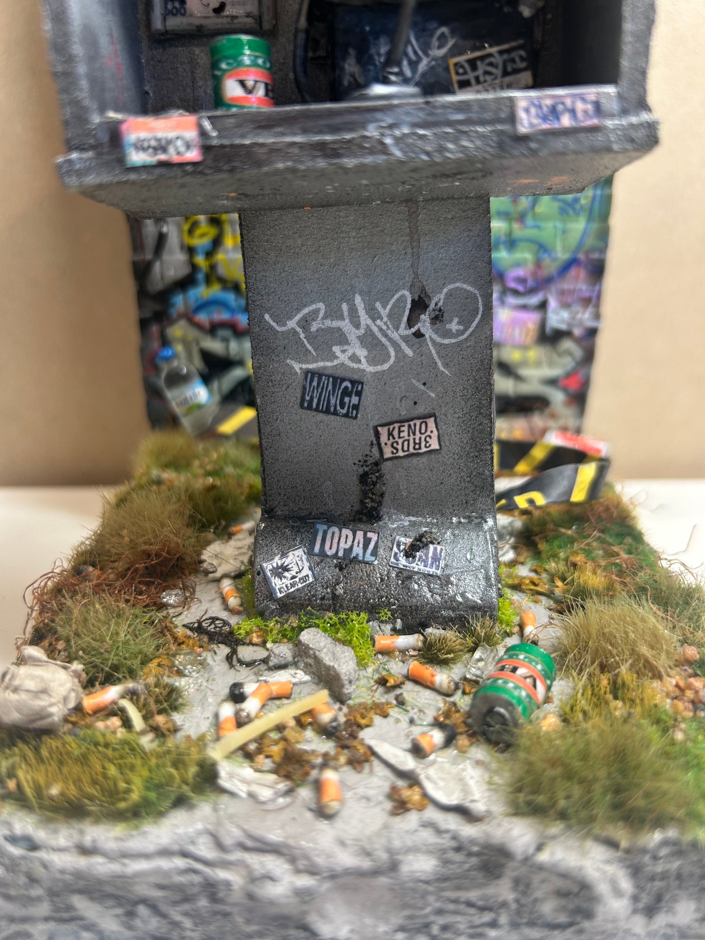Handcrafted Telstra Payphone Diorama