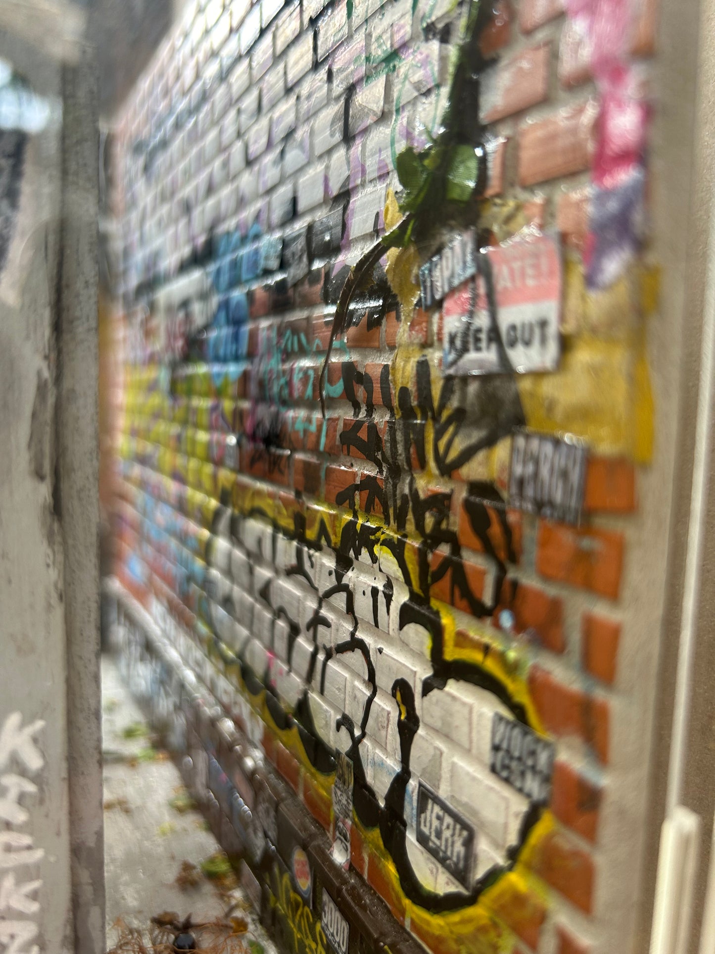Handcrafted Graffiti Bus Stop Diorama