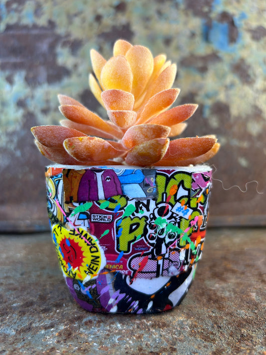 Urban Jungle Mini- Street Art Concrete Pot Plant