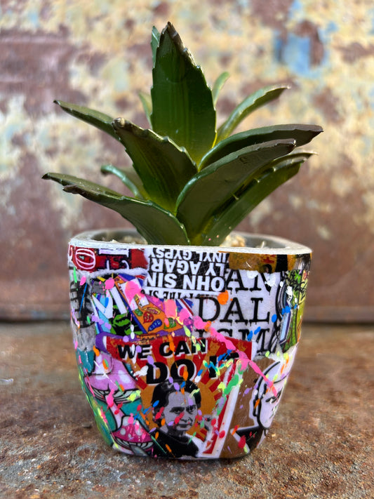 Urban Jungle Mini- Street Art Concrete Pot Plant (Copy)
