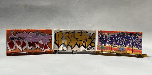 Miniature Graffiti Traffic Barriers- Hand decorated
