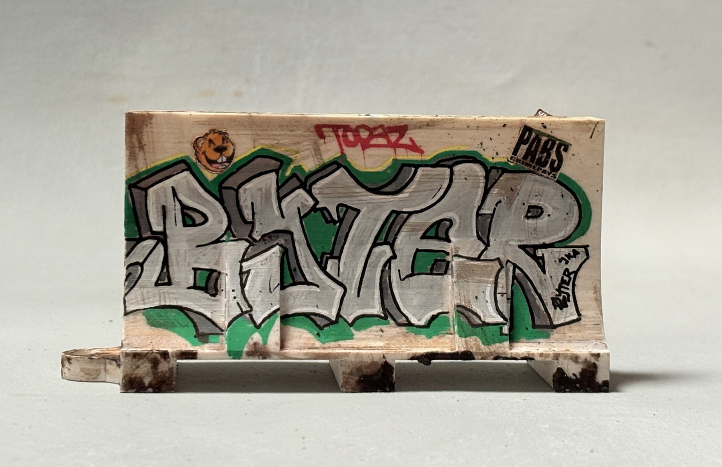 Miniature Graffiti Traffic Barriers- Hand decorated